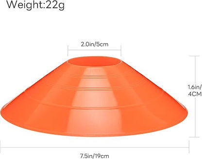 Pro Disc Cones - Training Cones Agility Soccer Cones with Carry Bag for Training, Soccer, Football, Basketball,Kids and Other Sports and Games(22G)