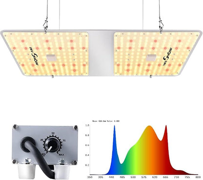 IMVSINCERE LED Grow Lights for Indoor Plants, 200W Full Spectrum Grow Light Seedling, Veg & Bloom, Dimmable Sunlike for Indoor Plants Tents High PPFD ( Doesn't come with Rope Ratchet Hanger-User Manual