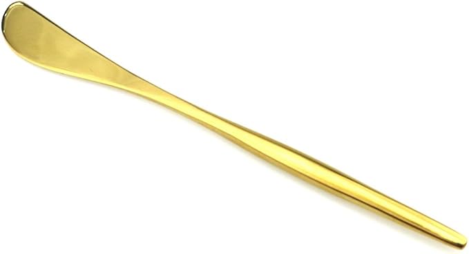 JASHII 4-Piece Luxury Mirror Polished Gold Butter Knife Bagels Cheese Knife 18/10 Stainless Steel Serving Utensil Set