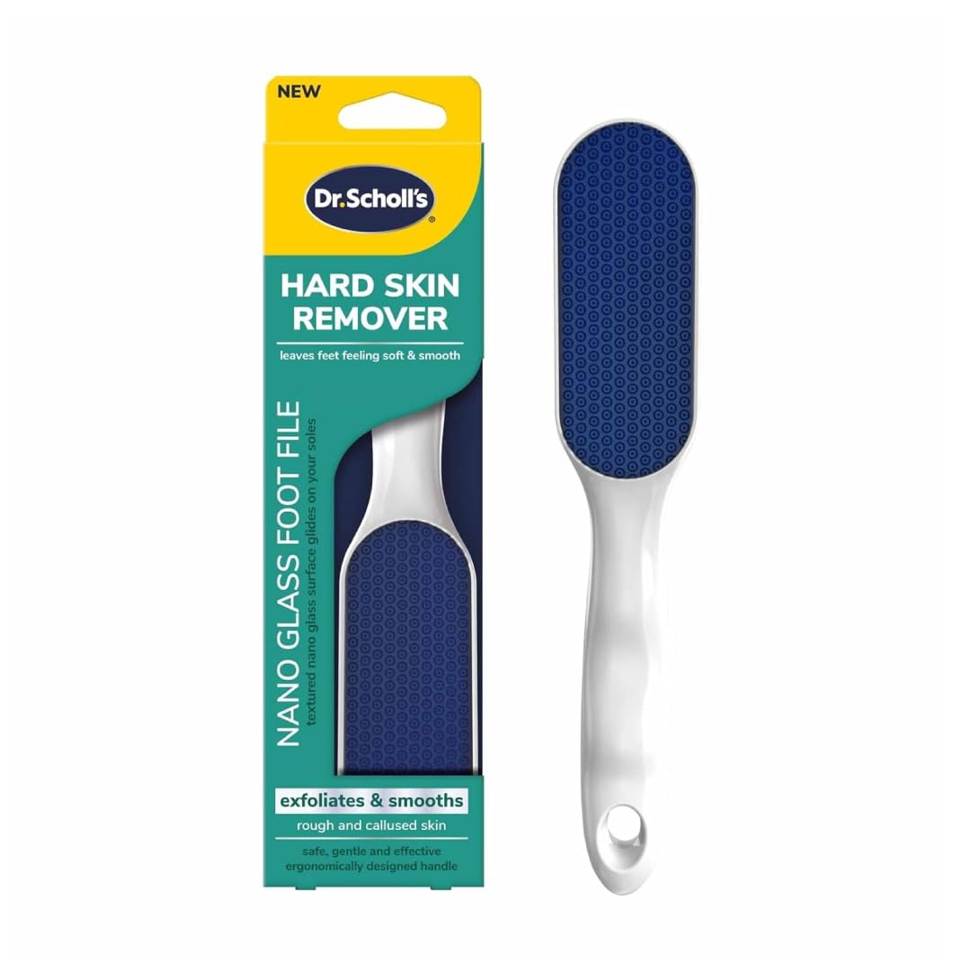 Dr. Scholl's Hard Skin Remover Nano Glass Foot File - Foot Callus Remover, Durable Foot Scrubber, Dead Skin Remover, Hygienic Pedicure Tool, Long Lasting Foot Buffer, Soft Smooth Feet
