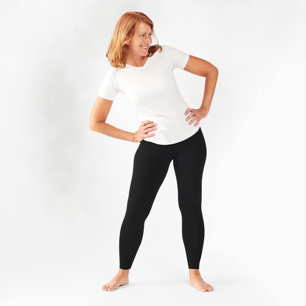 Maggie's Organics Cotton Base Layer Leggings - Ankle Length - Soft & Stretchy- Heather Gray