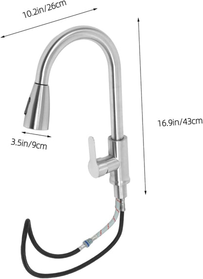 Stylish Single Hole Kitchen Faucet Pull Out Swivel Tap Mixer 304 Stainless Steel Easy to Clean Modern Brass Streamspray Mode for Twin Drainer Sinks