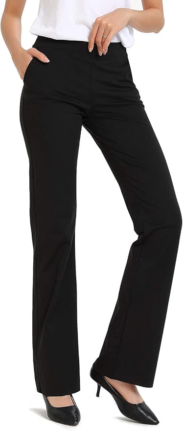 Safort Women 28" 30" 32" 34" Inseam Regular Tall Bootcut Yoga Dress Pants for Business