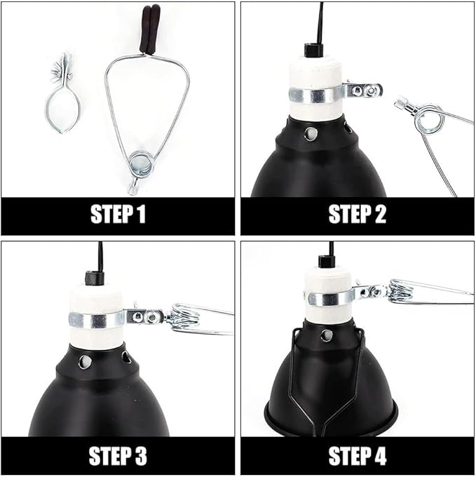 DONGKER Reptile Lamp Stand Fixture,1PCS2PCS E27E26 Adjustable Lamp Socket Clip for 5.58.5" Ceramic Bulbs Heater Heat Lamp