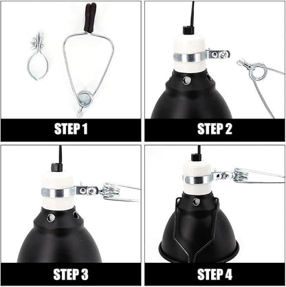DONGKER Reptile Lamp Stand Fixture,1PCS2PCS E27E26 Adjustable Lamp Socket Clip for 5.58.5" Ceramic Bulbs Heater Heat Lamp