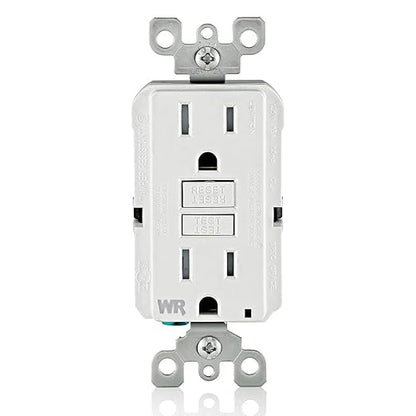 Leviton GFCI Weather-Resistant Outlet, 15 Amp, Self Test, Tamper-Resistant with LED Indicator Light, Outdoor Locations, GFWT1-W, White