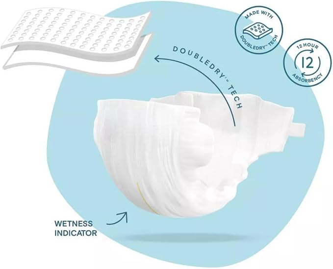 Kudos Size 4 Cotton-Lined Disposable Baby Diapers, 27 Count, Ultra Absorbent Baby Diapers, Soft Comfort, Gentle Materials, Secure Fit for Sensitive Skin