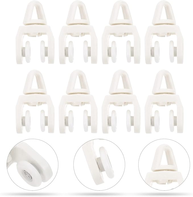 balacoo 50pcs Curtain Track Pulley Flexible Curtain Track Curtains Curtain Track Gliders Track Rollers Curtain Wheel rv Hitch Drapery Curtain Runner Plastic Roller Blind Wheeled