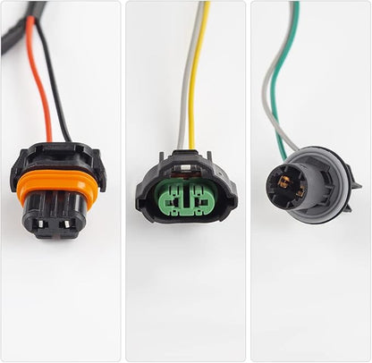 Compatible with Headlight Wiring Harness GMC Sierra 1500 2007 2008 2009 2010 2011 2012 2013 and GMC Sierra 2500 HD 3500 HD 2007 to 2014, Headlamp Wiring Harness, Front Lamp Socket Wire 15841610