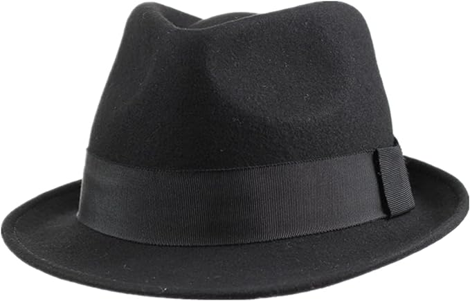 Home Prefer Men's Wool Felt Winter Hat Short Brim Fedora Hat