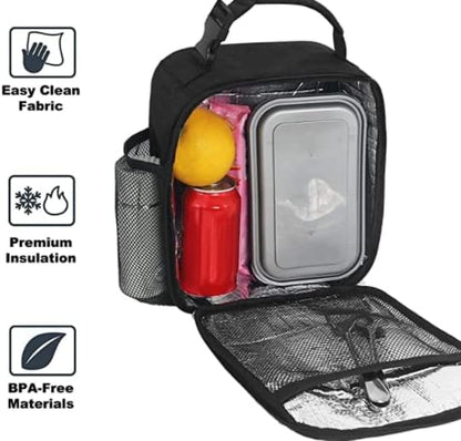 Lunch Box for Men  Women Durable Lunch Bag for Adults Reusable Small Lunchbox Black