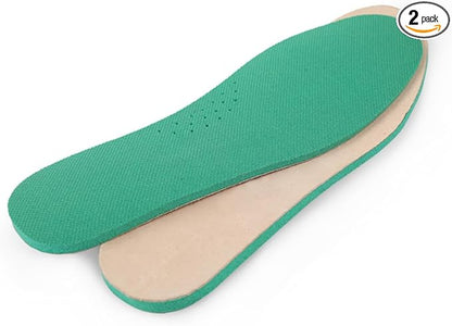NOLITOY Leather Shoes Insoles Breathable Sports Insoles Odor Eaters Pigskin Absorption Insoles for High Arch Support