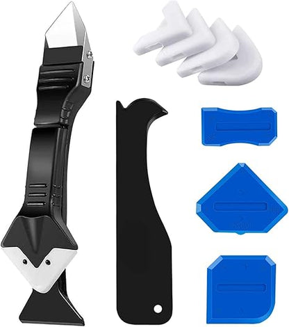 Glue Removal Scraper, Multifunctional Stainless Steel Caulking Tools Silver for Kitchen Window, Sturdy Strong Glue Scraper Caulking Scraper Tool Paint Scrapers