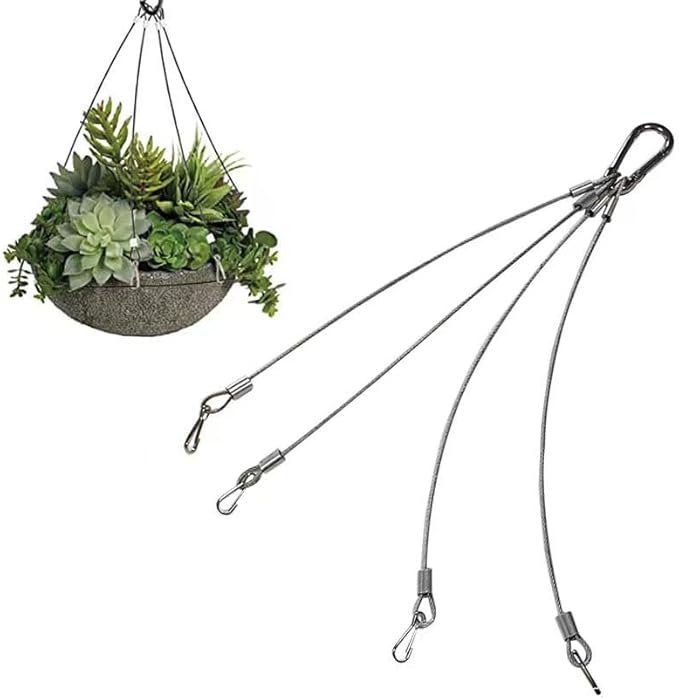 2 Pack, 12 Inch Hanging Chains with Hooks for Grow Lights Chain Adjustable, Hanging Chain with 3 Hooks Flower Pot Chain Replacement Plant Hangers for Bird Feeders