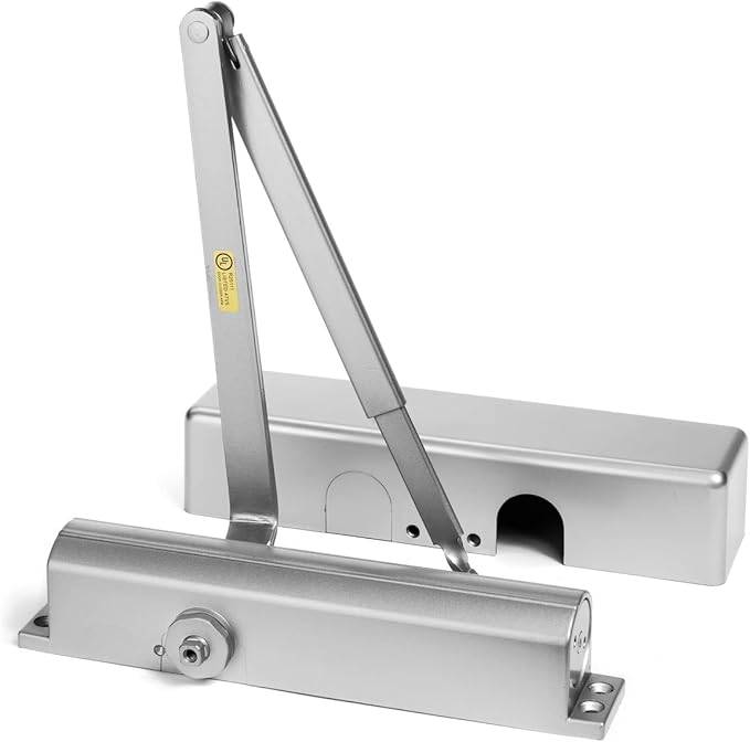 Dynasty Hardware Door Closer Heavy Duty Hydraulic Adjustable Size 1-6 Spring Door Closer, Meets ADA 8500 Series Sprayed Aluminum