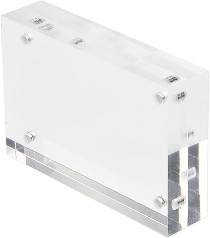 Acrylic Sign Holder, Acrylic Magnetic Poster Double-Sided Display Stand For Countertops, Acrylic Stands For Display In Offices, Restaurants, And Events(5.5 x 8.2cm)