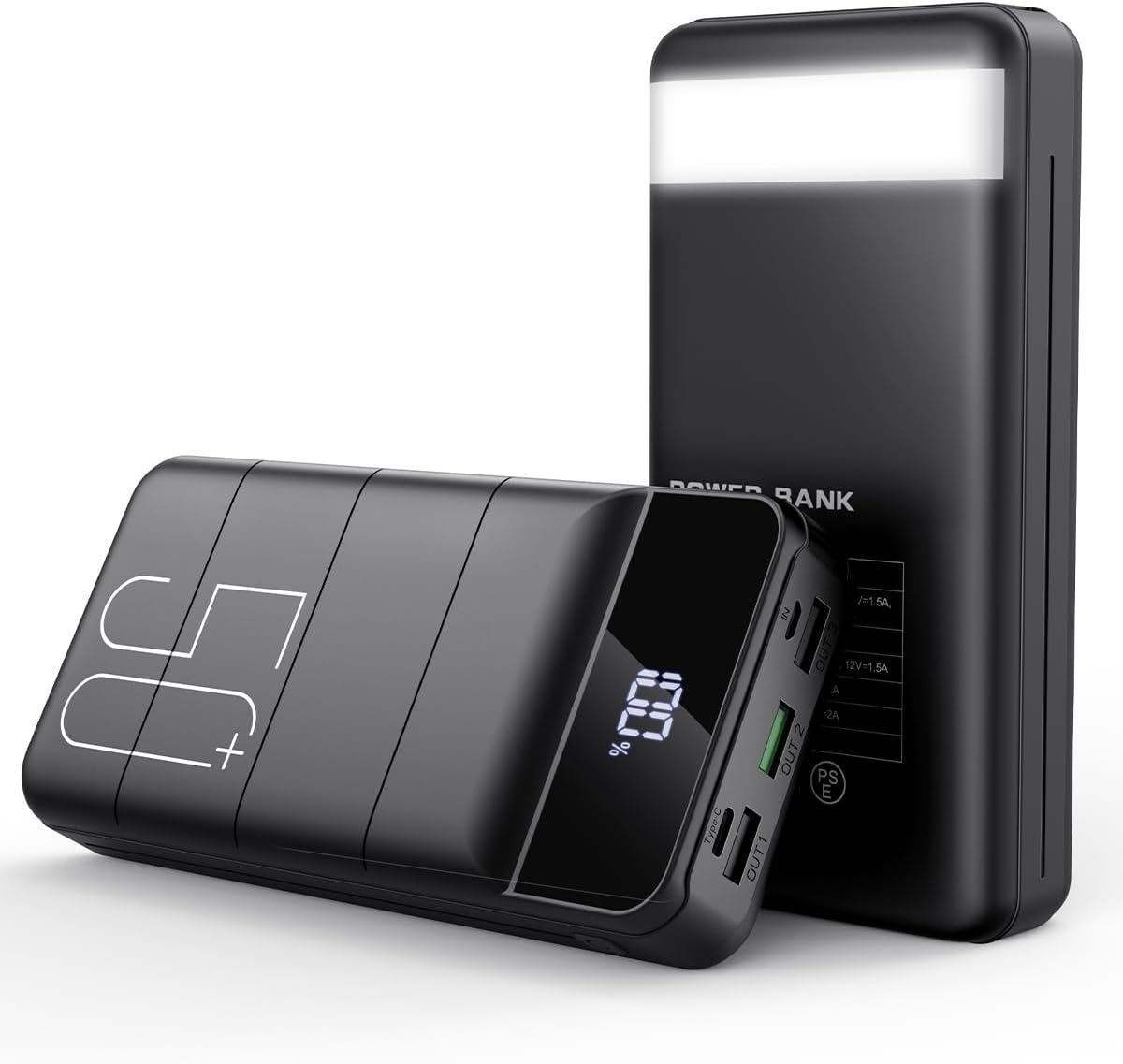 Power Bank Fast Charging 50000mAh - 22.5W Portable Charger USB C Quick Charge with 4 Outputs & 3 Inputs LED Display Huge Capacity External Battery Pack for iPhone, Samsung, iPad etc Black( Not in original packaging. Item got some scratches.)