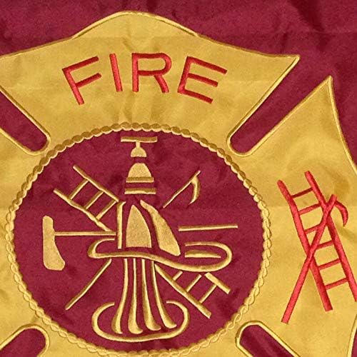 4LessCo 3x5 ft Fire Department Firefighter Embroidered Nylon Flag Double Sided