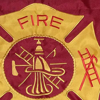 4LessCo 3x5 ft Fire Department Firefighter Embroidered Nylon Flag Double Sided