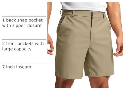 G Gradual Men's Golf Dress Shorts 5"/ 7"/ 9" Stretch Casual Work Flat Front Shorts for Men with 3 Pockets Quick Dry