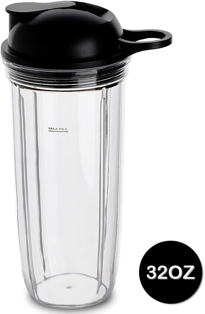 Replacement Parts cup with To-Go Lid OoaCompatible with NutriBullet Blender Combo NutriBullet Pro 1000 and NutriBullet Select 2.0 (32oz)