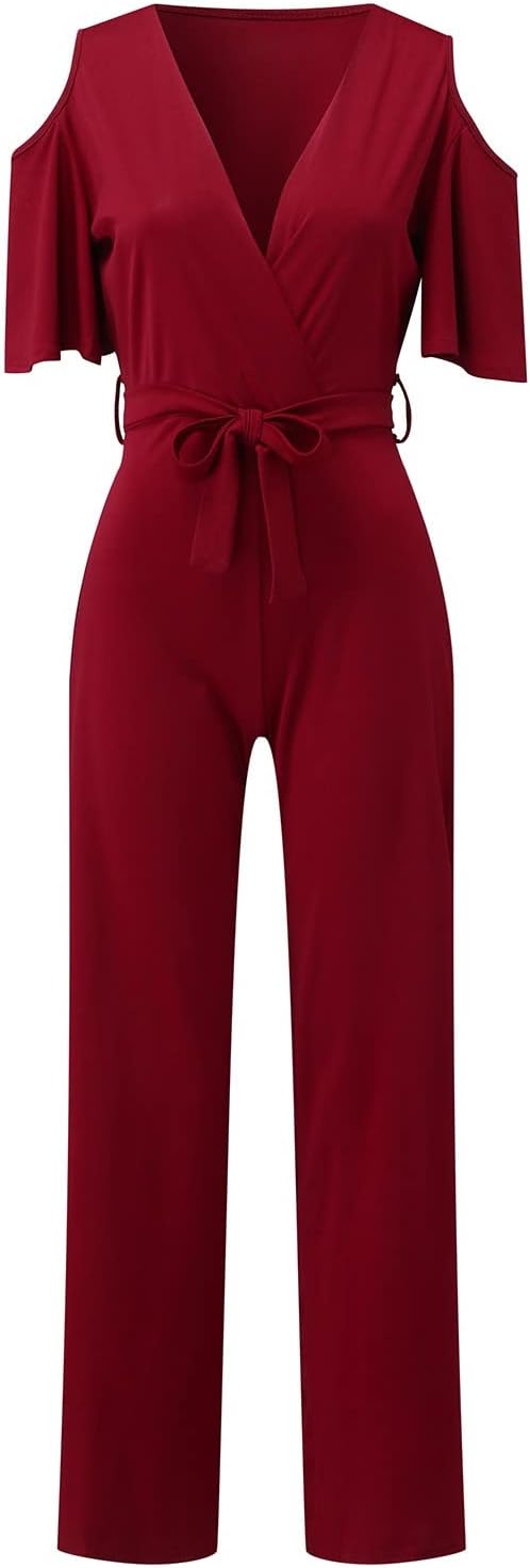 Offthe Shoulder Romper for Women Dressy Evening Cocktail Party Wedding Guest Plus Size Cold Shoulder Jumpsuits