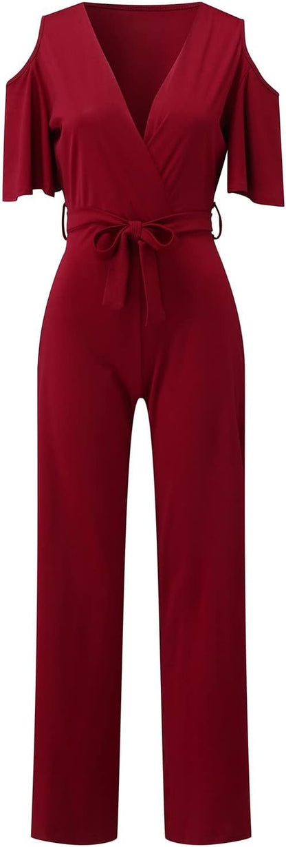 Offthe Shoulder Romper for Women Dressy Evening Cocktail Party Wedding Guest Plus Size Cold Shoulder Jumpsuits
