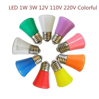 LED Bulb Colorful 1W 3W 5W E27 B22 220V Indoor Red Blue Green Pink Warm White Bulb Home Lighting Christmas(B22,Green_1W 220V)