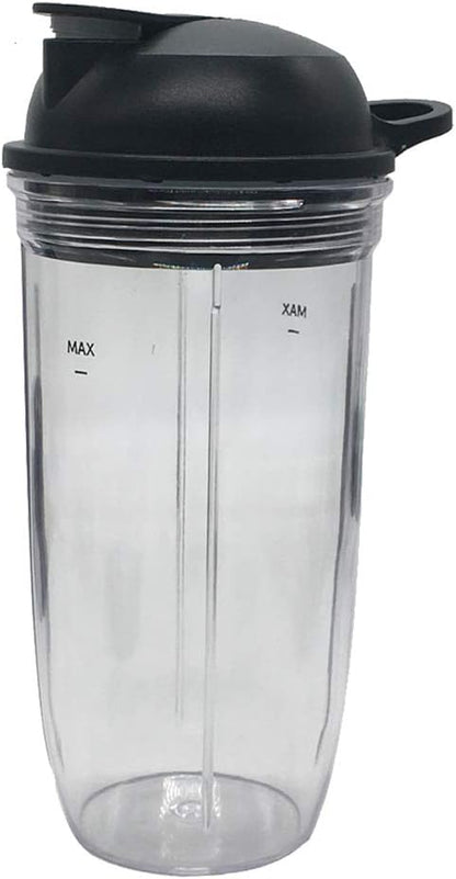 joystar Replacement 32oz cup with to go lid, Compatible with NutriBullet Blender Combo 1200W(NBF10500NBF70500ZNBF30400ZZNBF30500ZNBF50400) (1 x 32oz cup with lid)