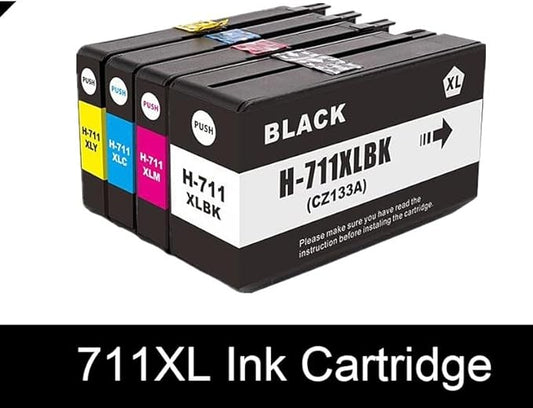 OEM Compatible Ink Cartridge for (for) H-P 711 711XL for HP711 Replacement Ink Cartridge for (for) H-P DesignJet T120 T520 Inkjet Printer(Color:Cyan)