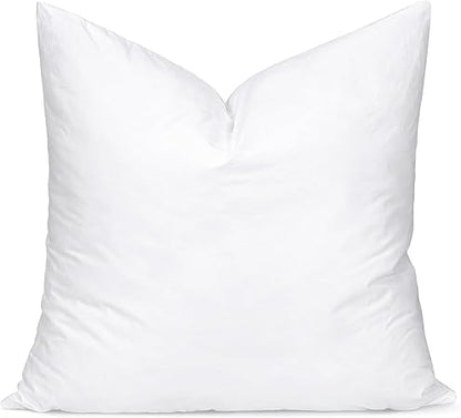 Artscope Synthetic Down Pillow Insert, 18x18 Down Alternative Throw Pillow Insert. Ultra Soft Fluffy Sleeping Pillow with 100 Cotton Cover, Decorative Pillows-White.