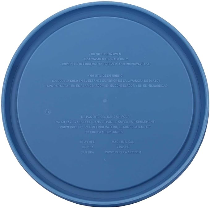 Pyrex 7402-PC 6/7-Cup Blue Cornflower Food Storage Replacement Lid (2-Pack)