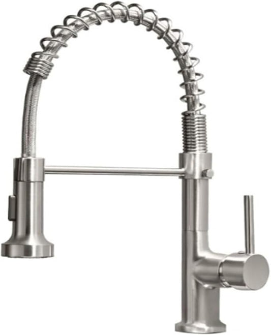 Kitchen Faucet Pull Out Sprayer Countertop Mount Matte Black Mixer Faucet 360 Degree Swivel Kitchen Sink Hot and Cold Water Faucet