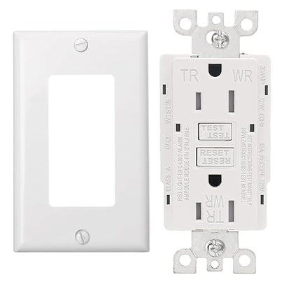 Baomain GFCI 15Amp Output Receptacle. 120VAC 60Hz weatherproof, ground fault circuit interrupter, GFI UL and CUL white listed