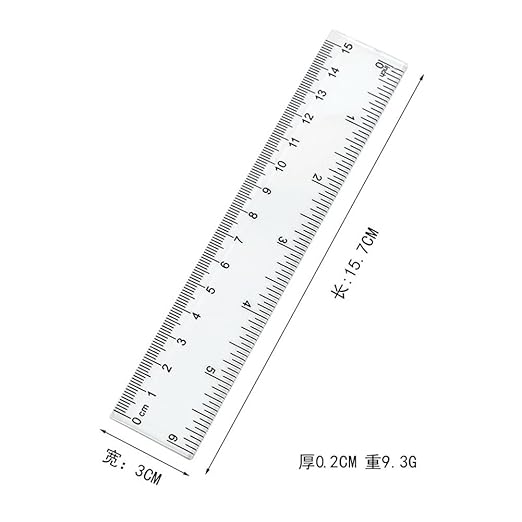 1 Piece 15 cm Reusable Plastic Transparent Ruler Double-Sided Printing inch cm Nice Processing