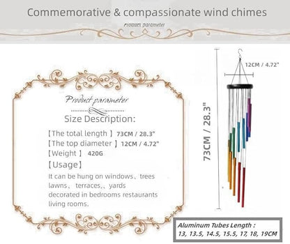 Wind Chimes Outdoor 14 Colorful Aluminum Alloy Tubes 28.3" Metal Wind Chimes Outdoor with Deep Tone Wind Chimes with Soothing Sound