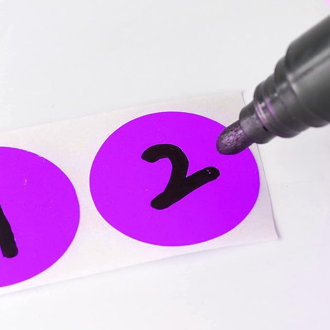 SHYGO 1 Purple Circle Dot Stickers Color Coding Labels, 1000PCS 2 Rolls