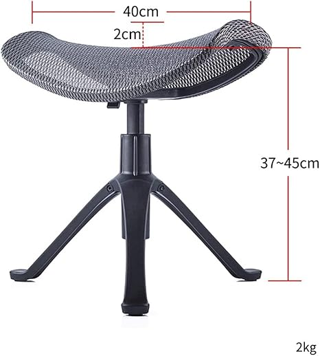 KouRy Adjustable Footrest,Footrest Foldaway Elevated Foot Stool Under Desk - 3D Breathable Mesh 360 Cushion Surface Rotation Adjustable Height Foot Rest (Black)