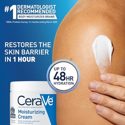 CeraVe Moisturizing Cream 19oz, Body and Face Moisturizer for Dry Skin, Body Cream with Hyaluronic Acid and Ceramides, Daily Moisturizer, Oil-Free, Fragrance Free, Non-Comedogenic, 19 Ounce ( $1.12 / oz )