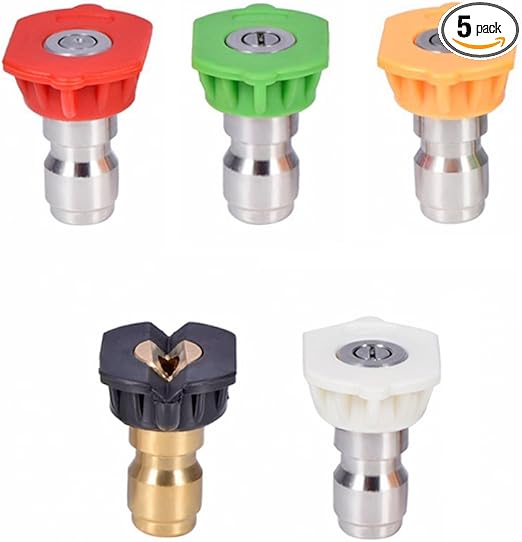 Twinkle Star Pressure Washer Nozzle Tips Multiple Degrees, 1/4 INCH (2.5 GPM), Power Washer Nozzle Tips, Pressure Washing Tips Set, Pressure Washer Head
