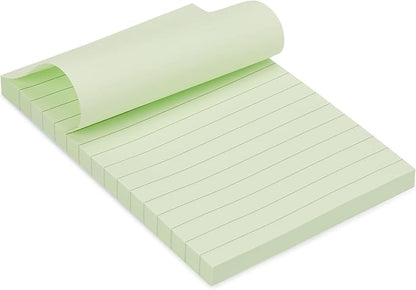 Basics Sticky Note Pads, Lined, 4x6, Rectangular, Assorted Colors, Pack of 5