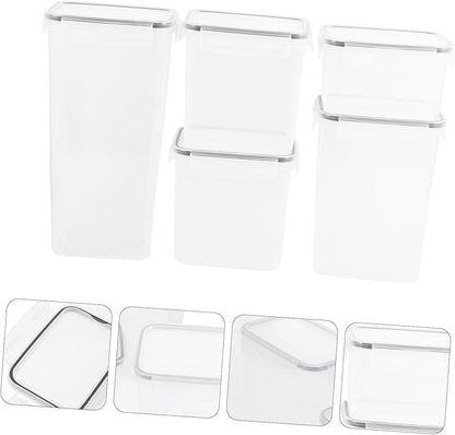 5 Pcs Airtight Storage Containers Freezer Containers Lids Food Storage Jars Compact Design