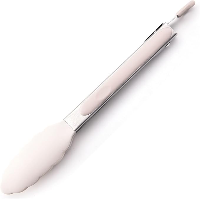 Tongs Stainless Steel Tongs for Cooking Household Bread Tongs Barbecue Tongs Steak Tongs Food Tongs Multi Function Tongs Kitchen Tongs(Beige)
