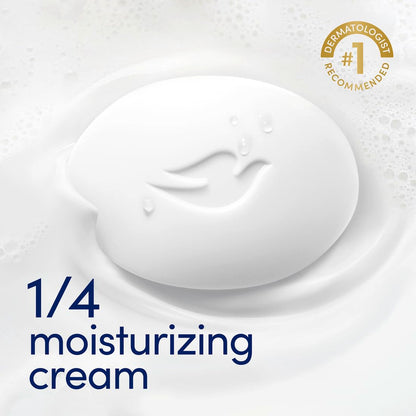 Dove Beauty Bar Soap Original 8 Count for Soft, Smooth Skin, with 1/4 Moisturizing Cream 3.75 oz (Open Box)