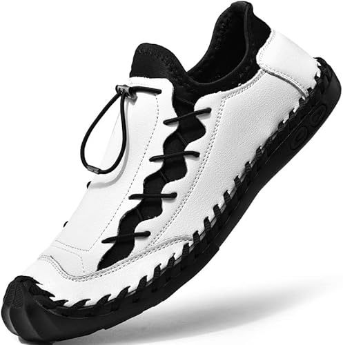 Walking Shoes Mens Leather Loafers for Men Casual Driving Dress Men's Slip on Boat Black White Brown Yellow Size Work Oxford Formal Male Handmade