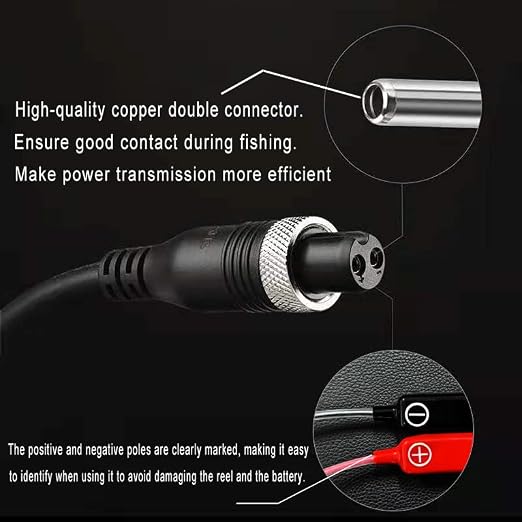Electric Reel Cable. 4.9FT Rust-Proof Material. Compatible with Shimano&Daiwa Tanacom Seaborg Electric Reel