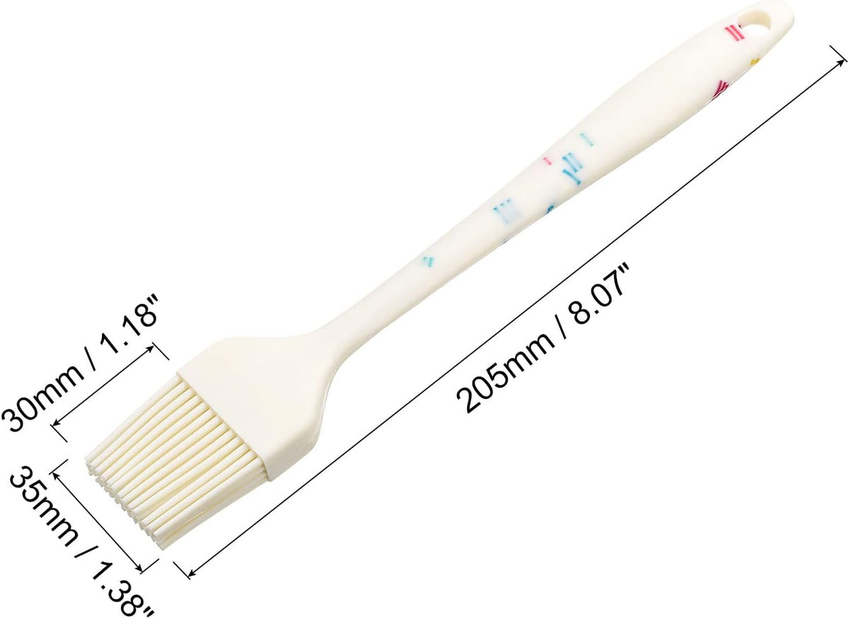 uxcell Basting Pastry Brush, 8" Silicone Flexible Brushes for Baking, Cooking, Grilling, White