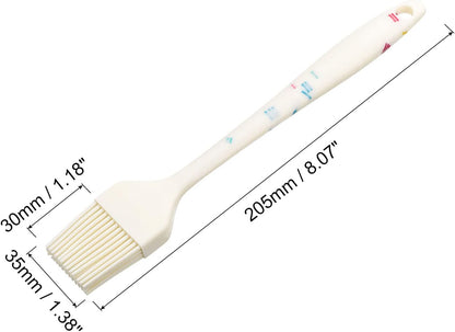 uxcell Basting Pastry Brush, 8" Silicone Flexible Brushes for Baking, Cooking, Grilling, White