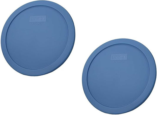Pyrex 7402-PC 6/7-Cup Blue Cornflower Food Storage Replacement Lid (2-Pack)