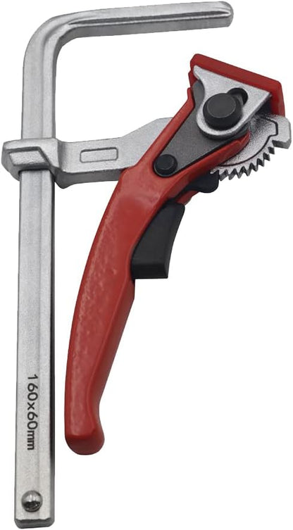 1 Piece Ratchet Table Clamp Quick Release Bar Clamp Steel Clamping F Track Clip for Hole Table and Guide Rail System